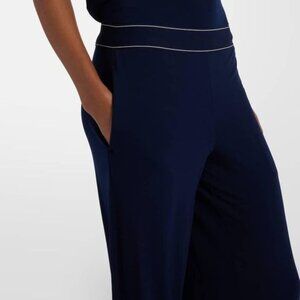 Vince Women's Blue Mid-Rise Jersey Wide-Leg Pants sx XXS